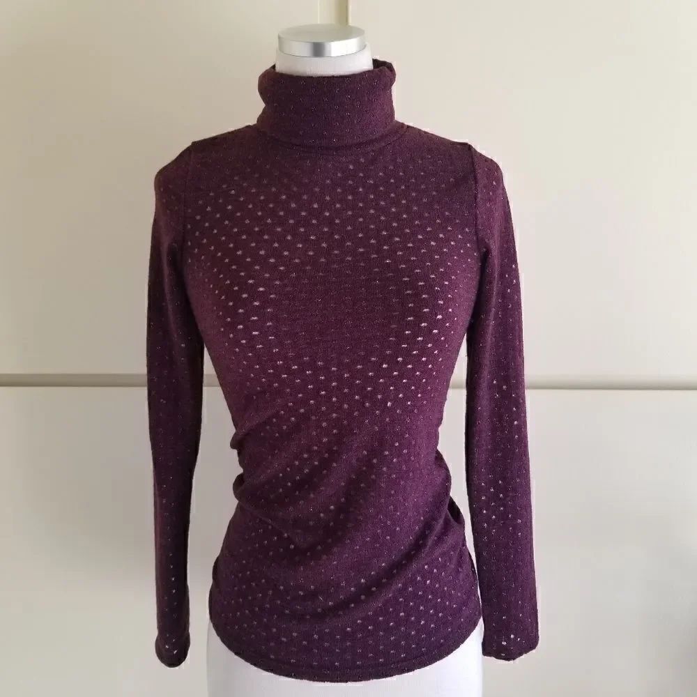 Blue Sketch Purple Turtleneck Sweater,NWOT